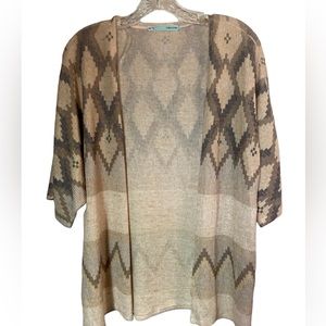 Maurices open front lghtweight halfsleeve tan knit cardigan ladies small medium